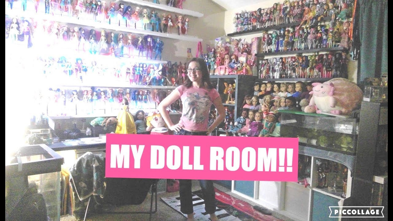 MY DOLL ROOM TOUR!! ALL OF MY DOLLS: WINX, MONSTER HIGH, AMERICAN GIRL, DISNEY