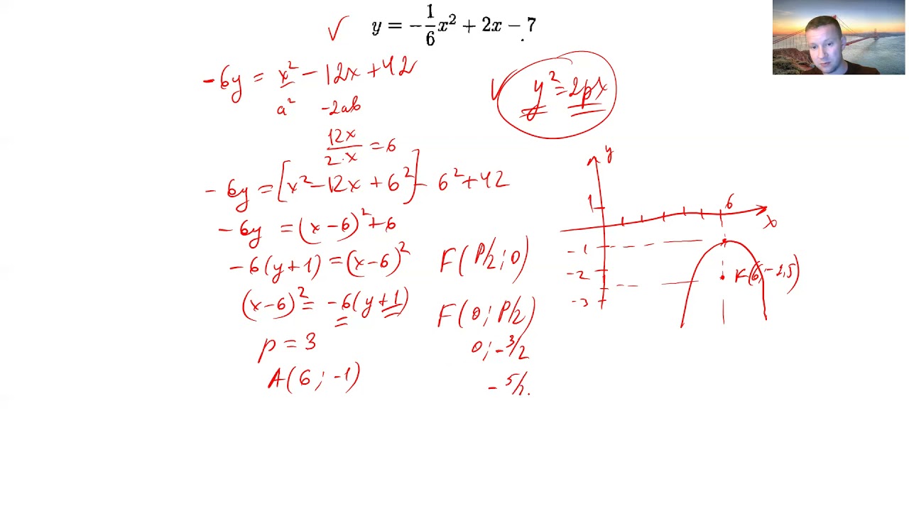 Кривые второго порядка. Парабола. Приведение к каноническому виду и чертеж