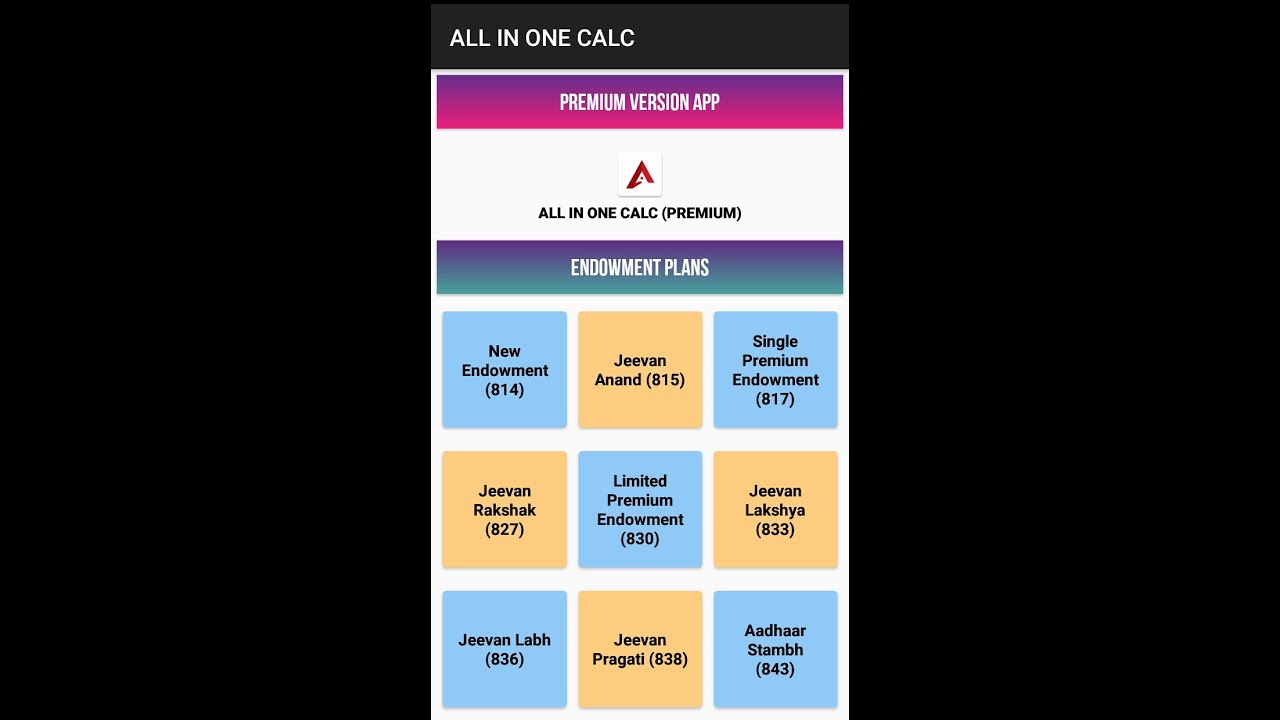 LIC APP ALL IN ONE CALC, HOW TO USE LIC APP ALL IN ONE CALC, LIC ALL IN ONE  CALCUTOR, ALL IN ONE