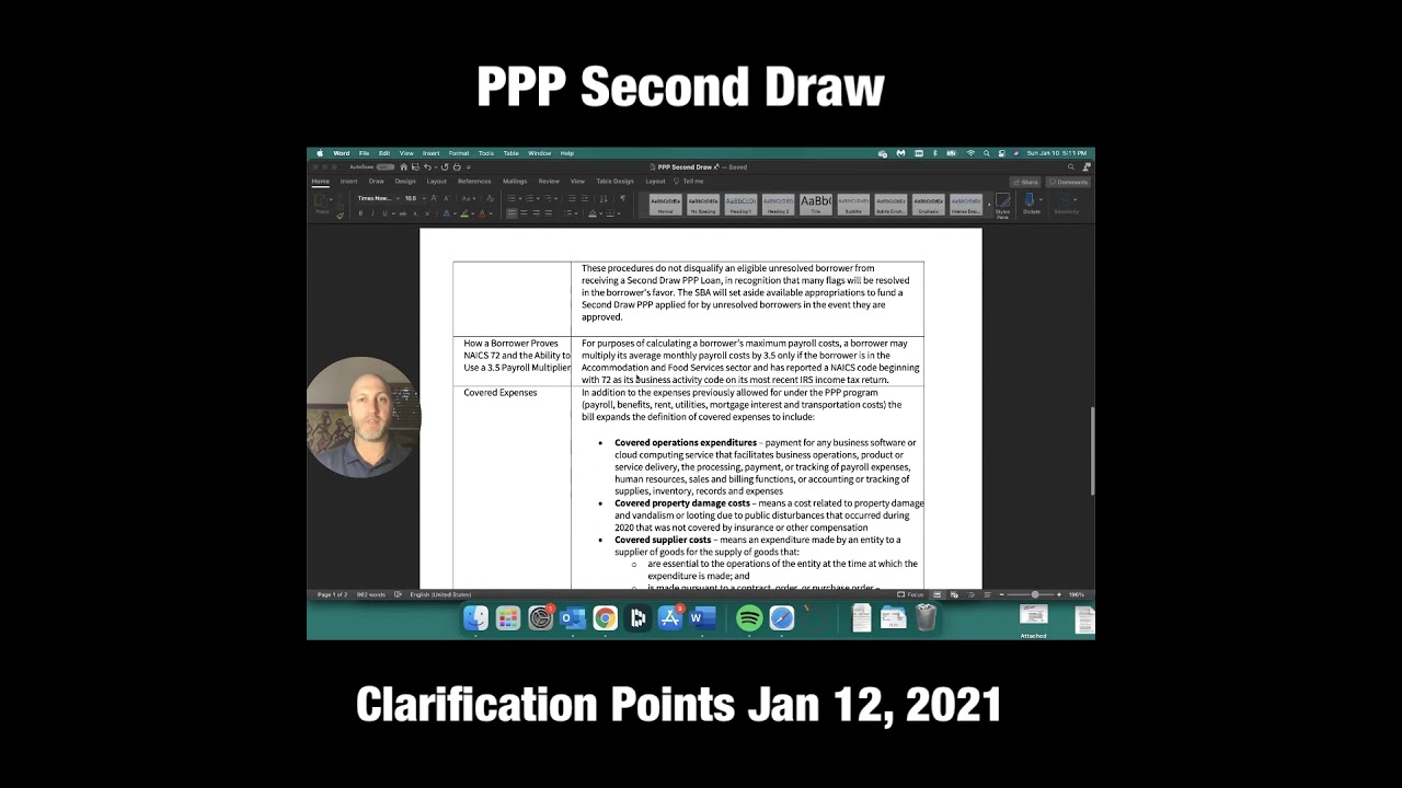 PPP Second Draw: Points of Clarification