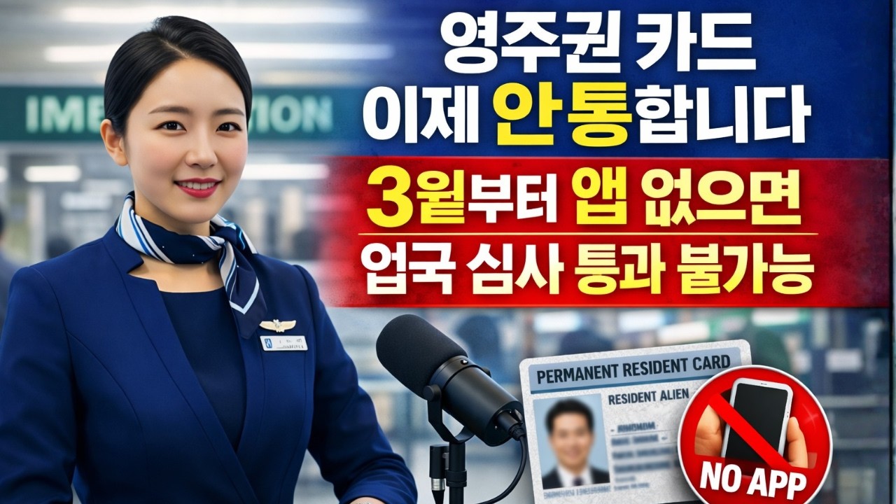 영주권 카드 이제 안 통합니다 - 3월부터 앱 없으면 입국 심사 통과 불가능해집니다