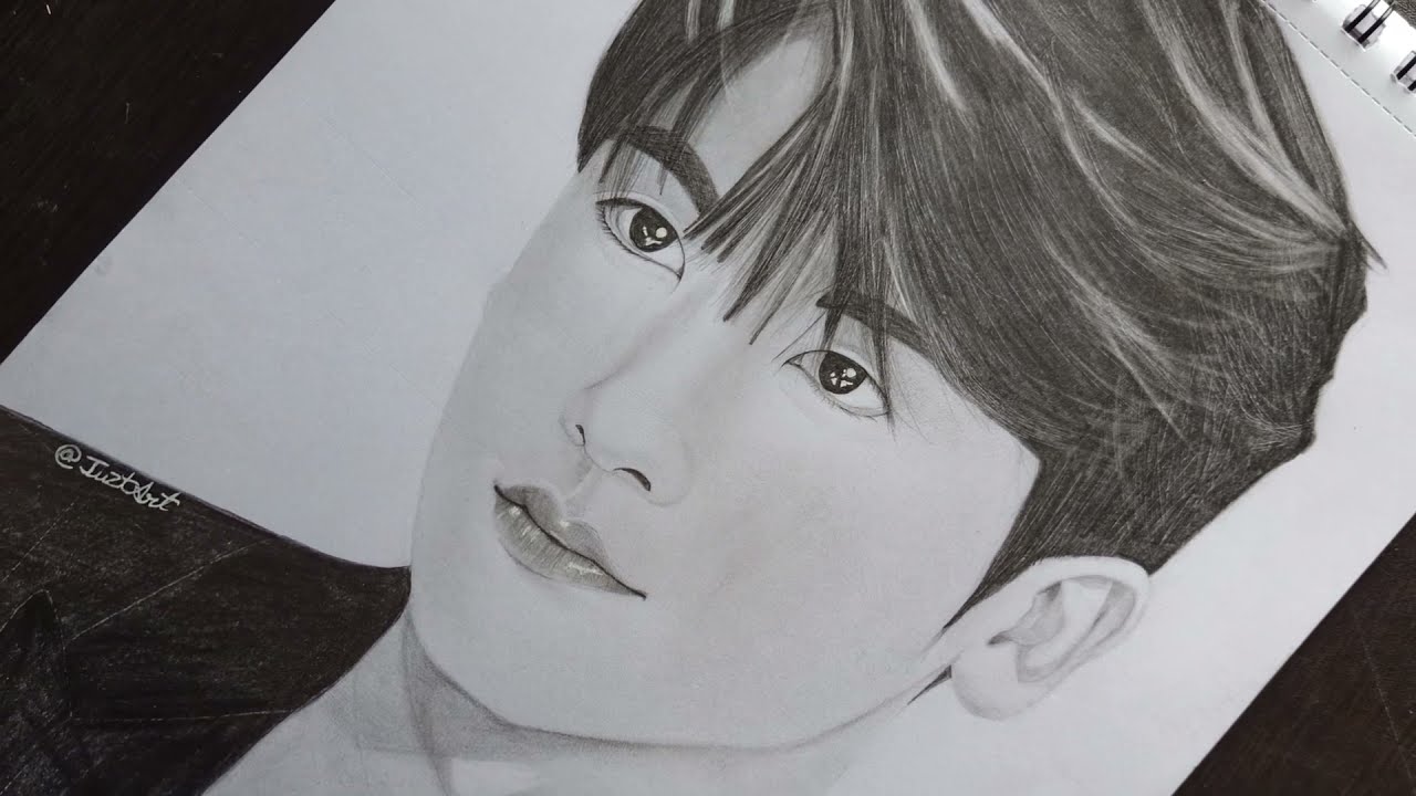 Sketching Park Hyung-sik | Step By Step Tutorial | Juzt Art