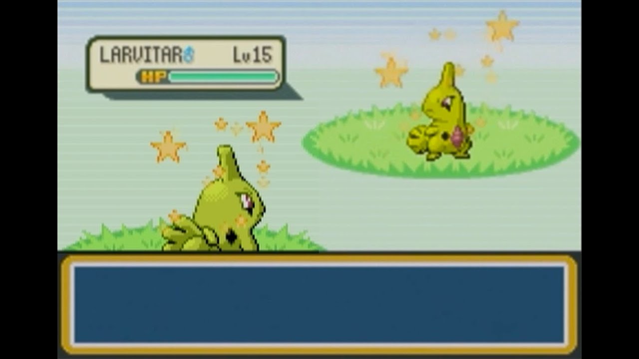 Live Shiny Larvitar in Pokémon Fire Red after 20,224 REs (34 phases, 261,828 Total Encounters)
