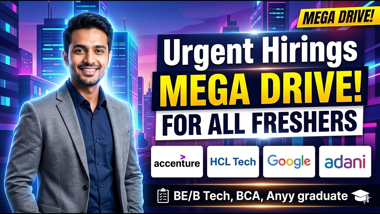 🔥Google, Accenture, HCL, Adani hiring | 8 LPA | Any graduate | 2027&ndash;2021 Batch