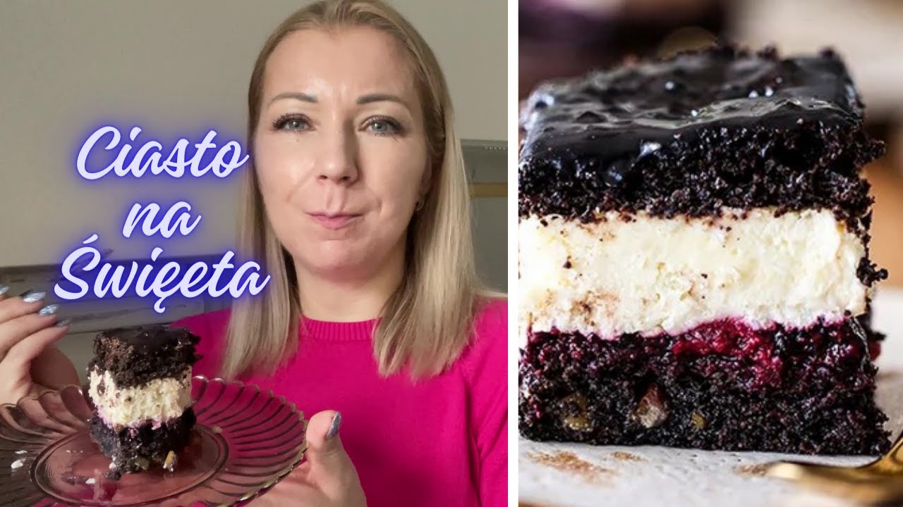 CIASTO MAKOWE Z FRUŻELINĄ JAGODOWĄ I KREMEM KOKOSOWO WANILIOWYM NA ŚWIĘTA IDEALNE