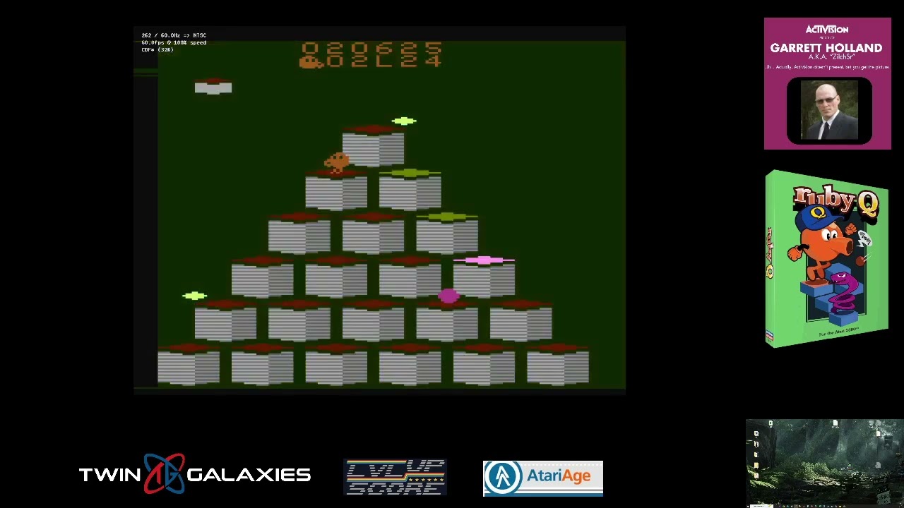 Atari 2600 EMU - rubyQ - Game 1P/CL/NL/NOHC X/X - 8 Pyramid Challenge - 22,350