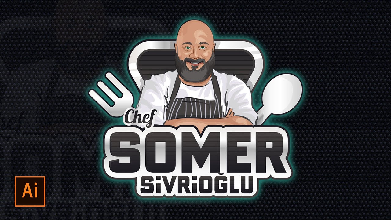 Somer Şef Vektörel Çizim  - Adobe Illustrator