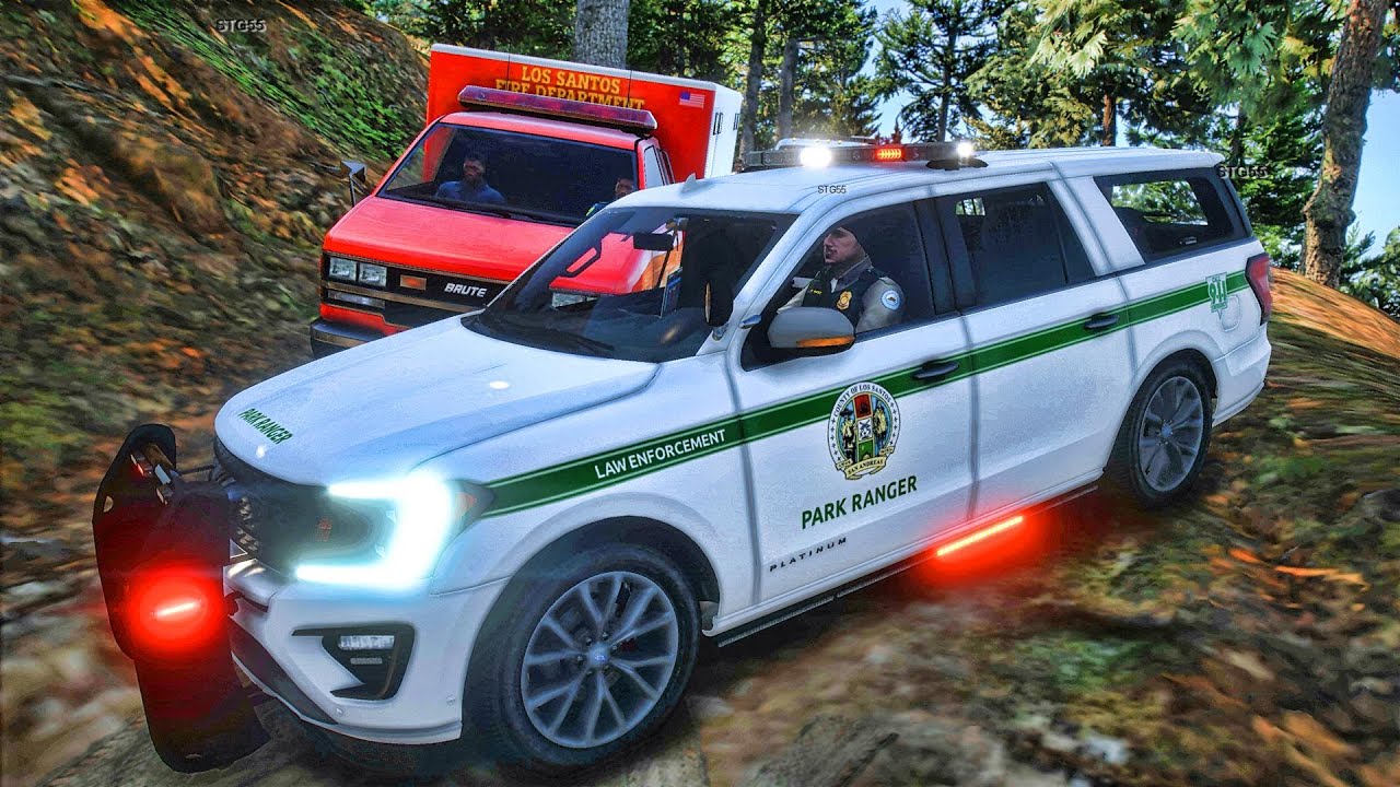 Playing GTA 5 As A POLICE OFFICER Park Ranger Patrol| GTA 5 Lspdfr Mod| 4K