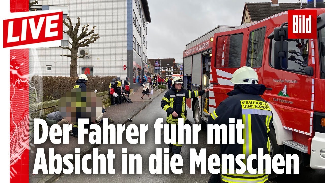🔴 Schock in Hessen: Autofahrer rast in Karnvelas-Zug | BILD Live vom 24.02.2020