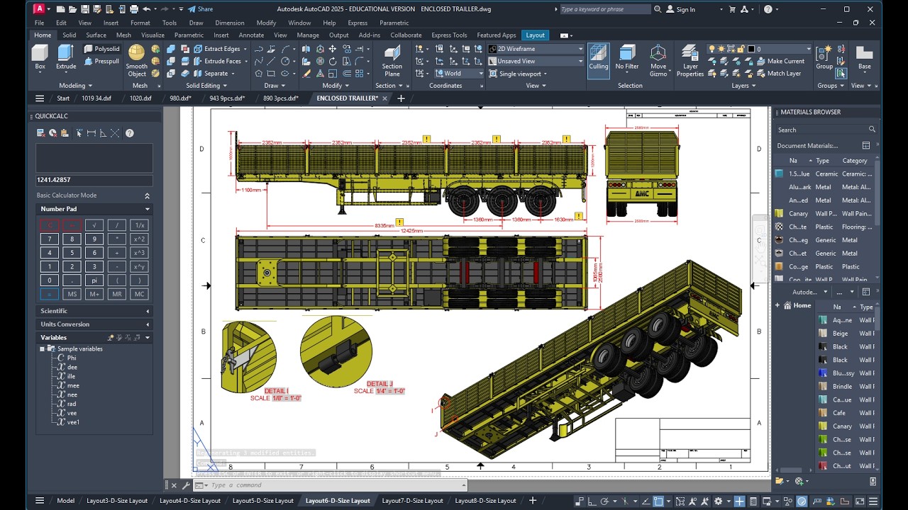 AutoCAD  3D Drafting DROP SIDED  Professional Engineering Drawing