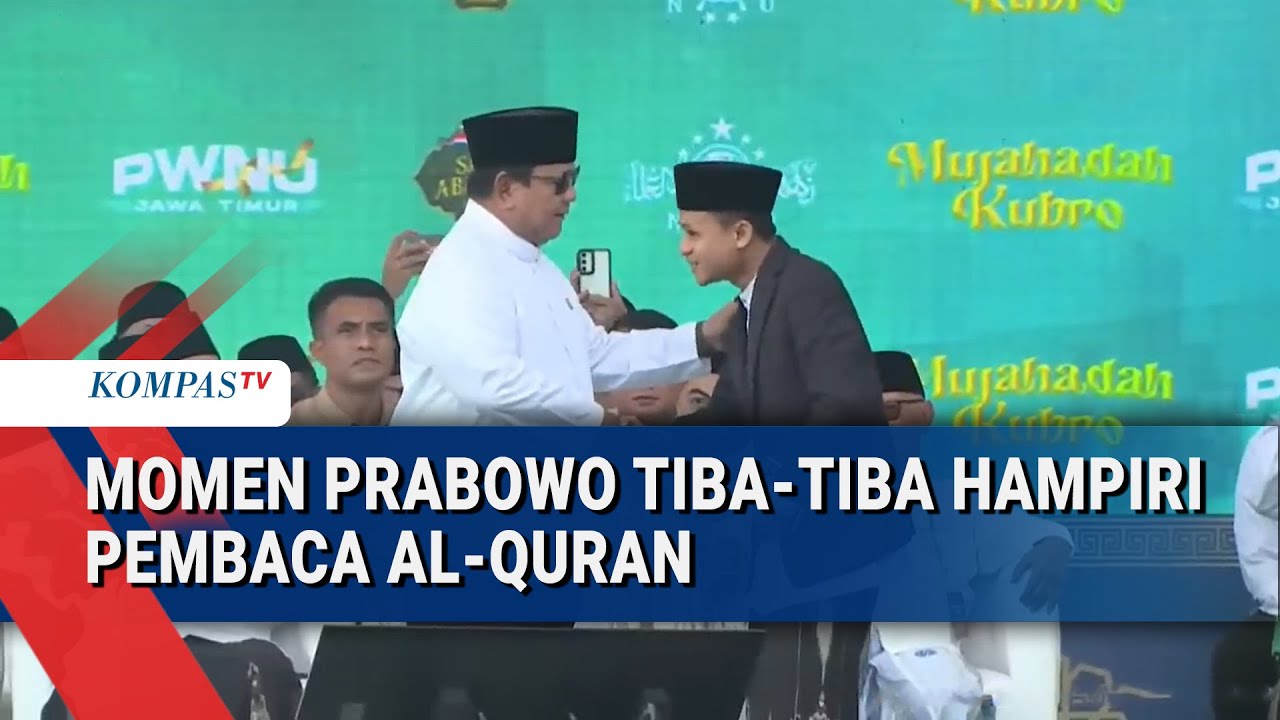 Kala Presiden Prabowo Hampiri Pembaca Al-Quran di Peringatan 1 Abad NU