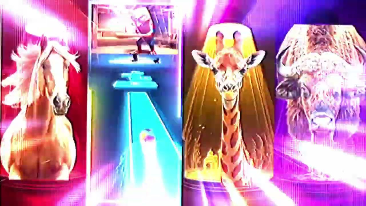 Horse vs Megalodon vs Giraffe vs Bull Tiles Hop EDM Rush