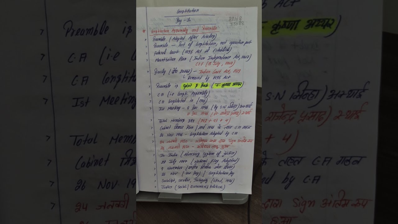  Preamble & constituent assembly(day 1) 