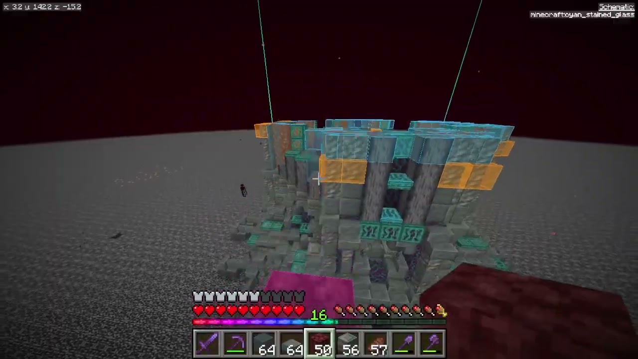 Working on getting our new nether hub built! Pt 2