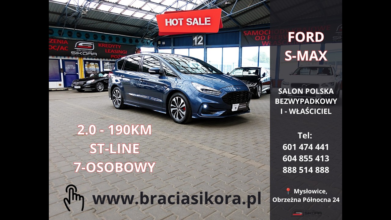 FORD S-MAX | 2.0D - 190KM | ST-LINE | AUTOMAT | 7-OS&Oacute;B | PANORAMA | Auto Centrum Bracia Sikora
