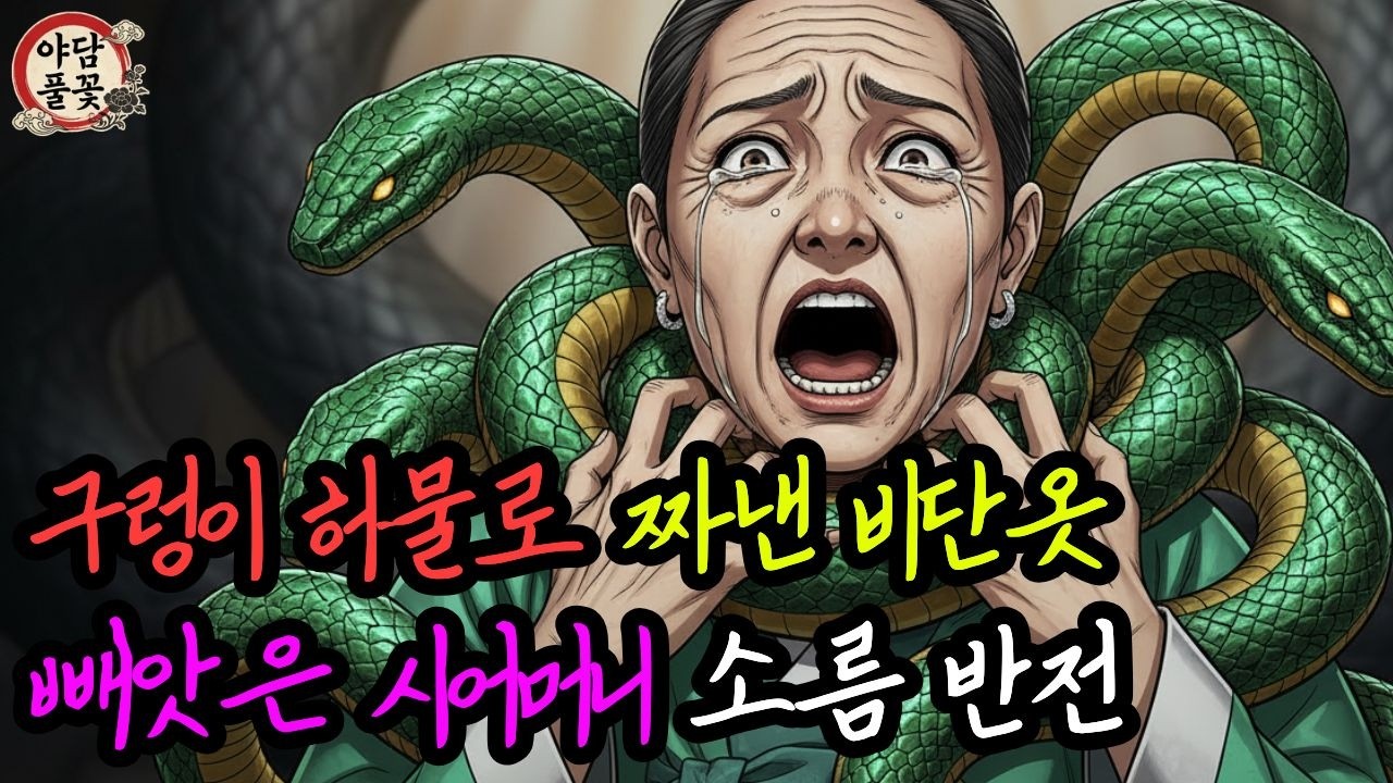 며느리가 짜낸 구렁이 허물옷 뺏어 입은 탐욕 시어머니, 뱀에게 기절한 통쾌한 참교육 반전! | 조선 야담 설화 오디오북 수면동화 교훈 권선징악