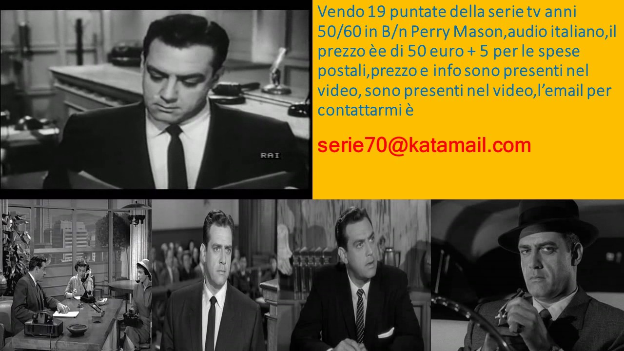 Perry Mason 19 episodi telefilm anni 50-60 B/N in DVD - ITA