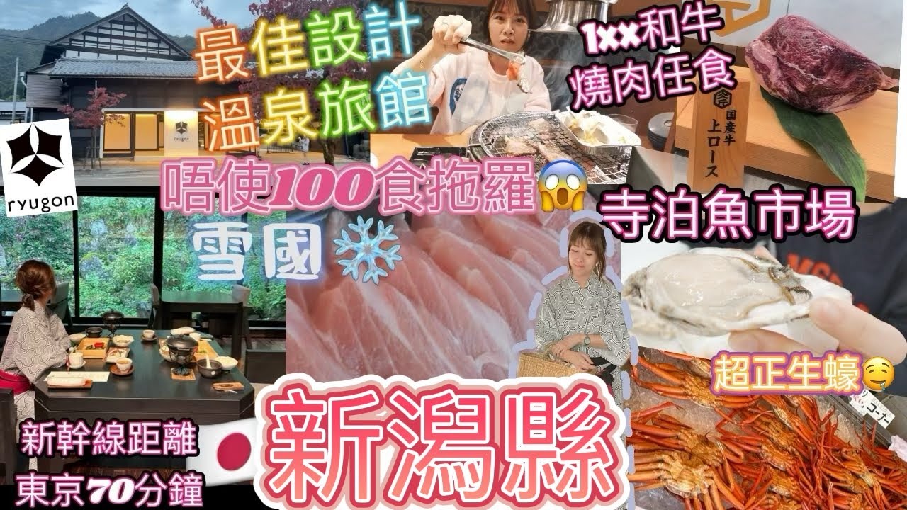 東京近郊必去🇯🇵最佳設計溫泉旅館❄️龍言Ryugon ❄️1xx 港幣和牛燒肉任食😱魚市場唔使100食拖羅🚙日本長岡自駕遊🐟寺泊魚市場🗻清津峡 道の駅 🎇長岡煙火館 一泊兩食溫泉