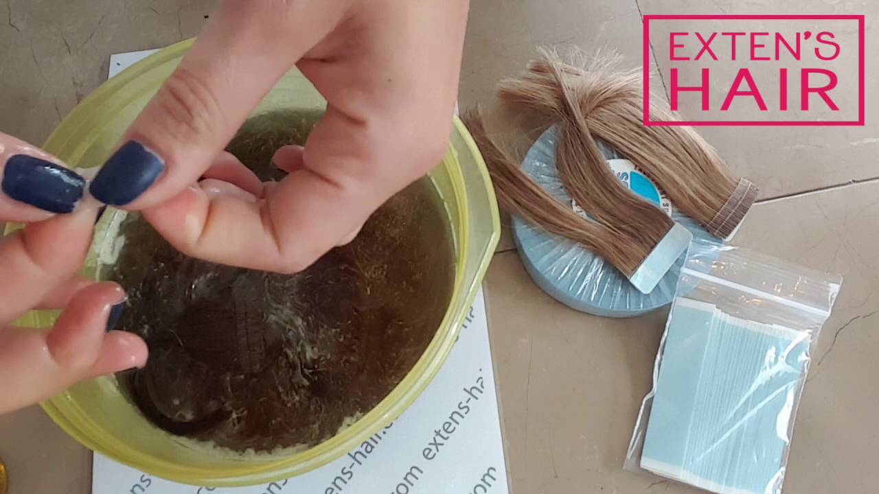 Retirer le scotch des extensions adhésives - Tuto d'extens-hair