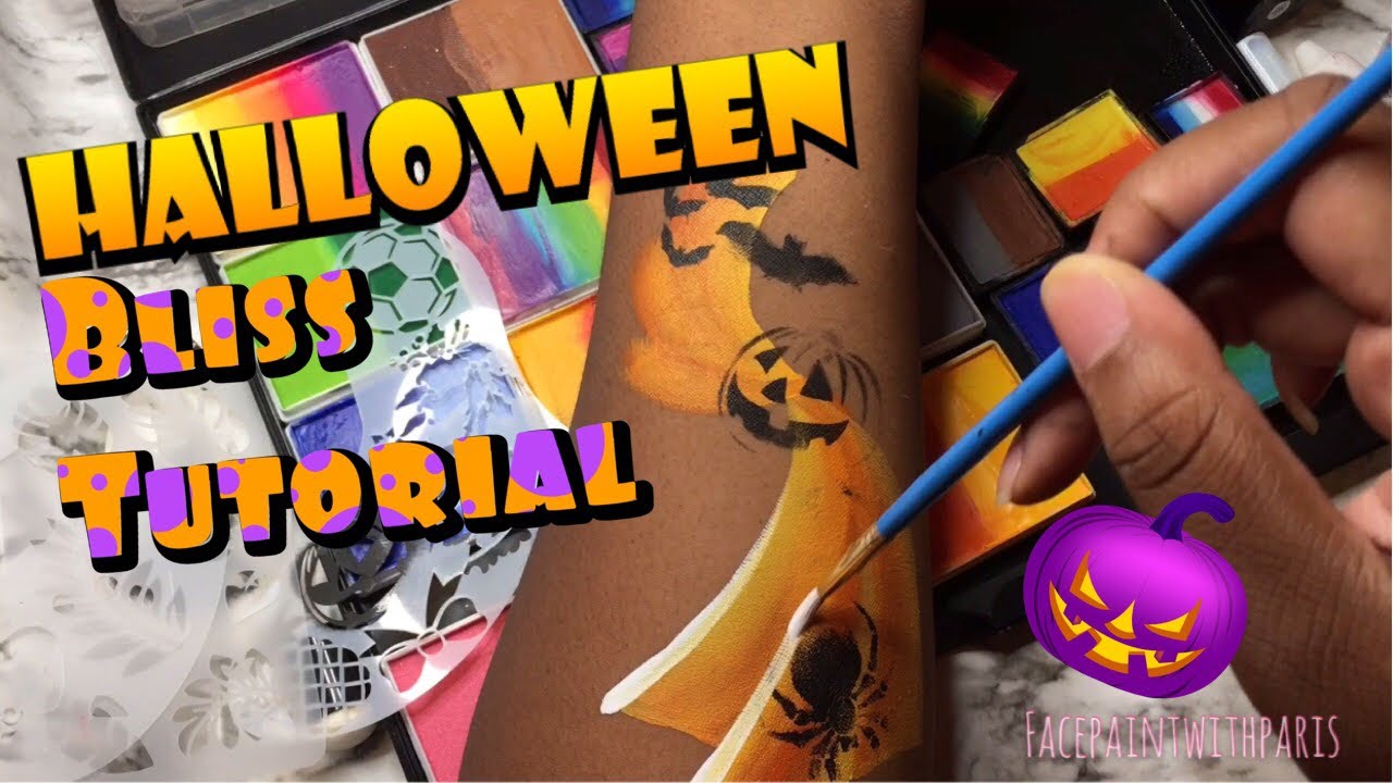 Halloween Bliss Face Paint Tutorial | Pumpkins, Bats & Spiders