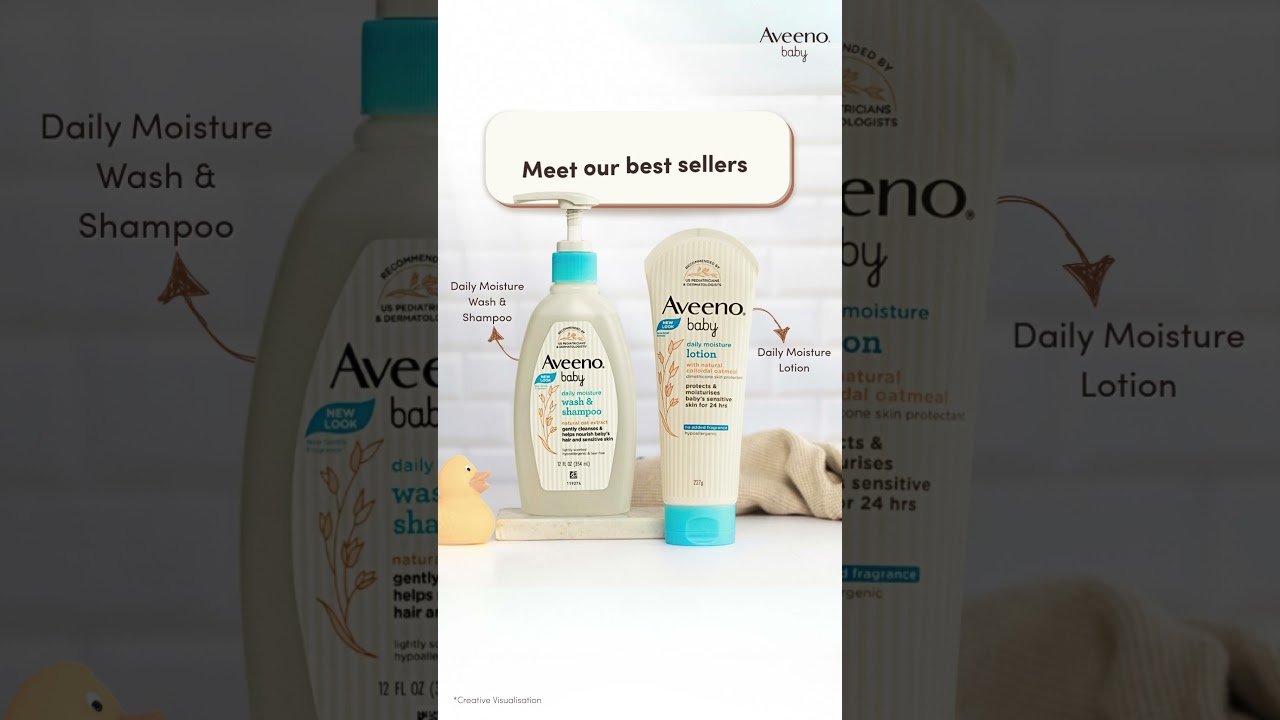 Baby Skin Care Routine with Aveeno Baby Daily Moisture Lotion & Wash!