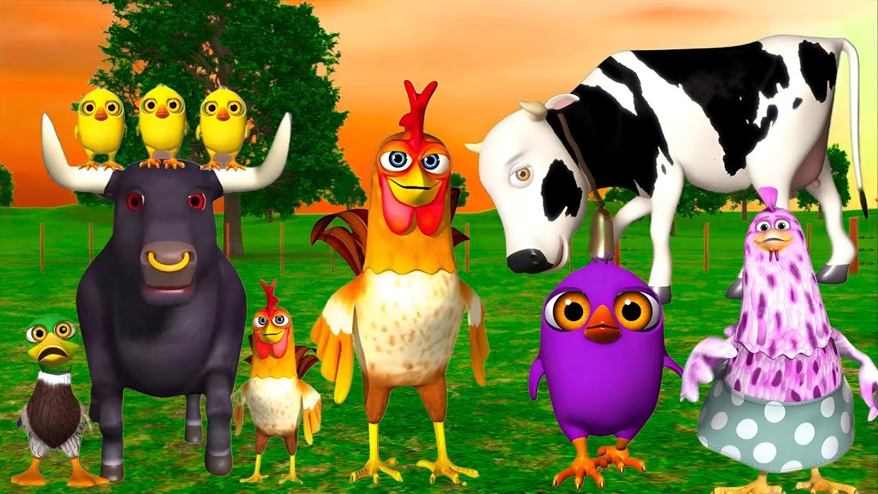 El Pollito p&iacute;o 3d | El toro se congela jugando en el juegodel Toro y el Tractor 3D