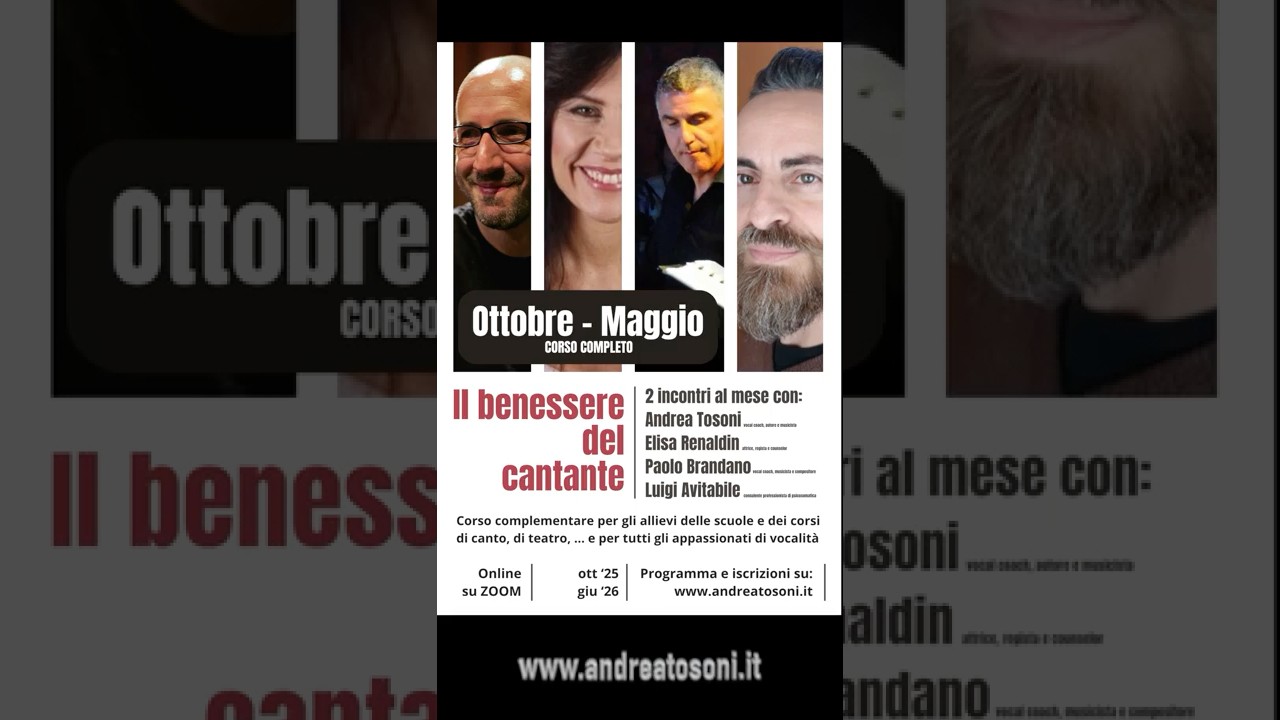 Il benessere del cantante. Tecnica vocale, psicosomatica ed esercizi di teatro trasformativo #short