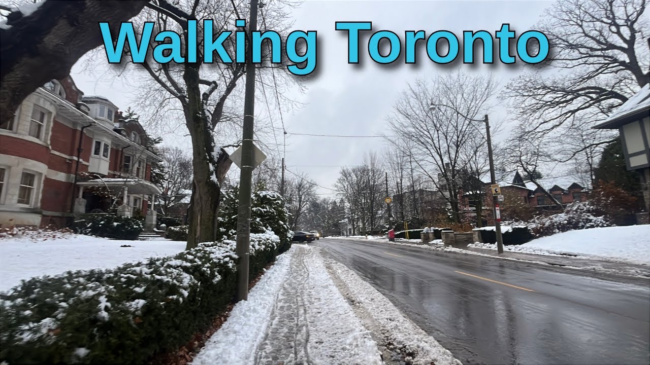 Walking Glen Road After a Mild Snowstorm in Toronto's Rosedale Neighbourhood 12/10/2025