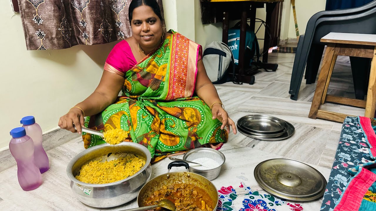 sunday vlog పిల్లల కోసం రొయ్యలు మటన్ కీమా పులావ్ కొబ్బరి పాల మటన్ చేశాను #vlog#keemabiryani#మటన్😋