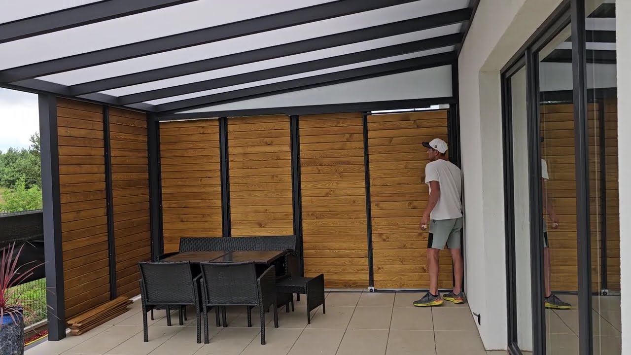 Pergola Aluminiowa 6x4m regulowane ścianki