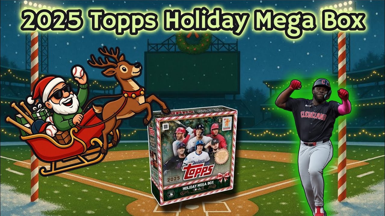 Праздничный мегабокс Topps 2025 года 👀 Первый взгляд 🌲 Большая рождественская шапка Санты /75🌲