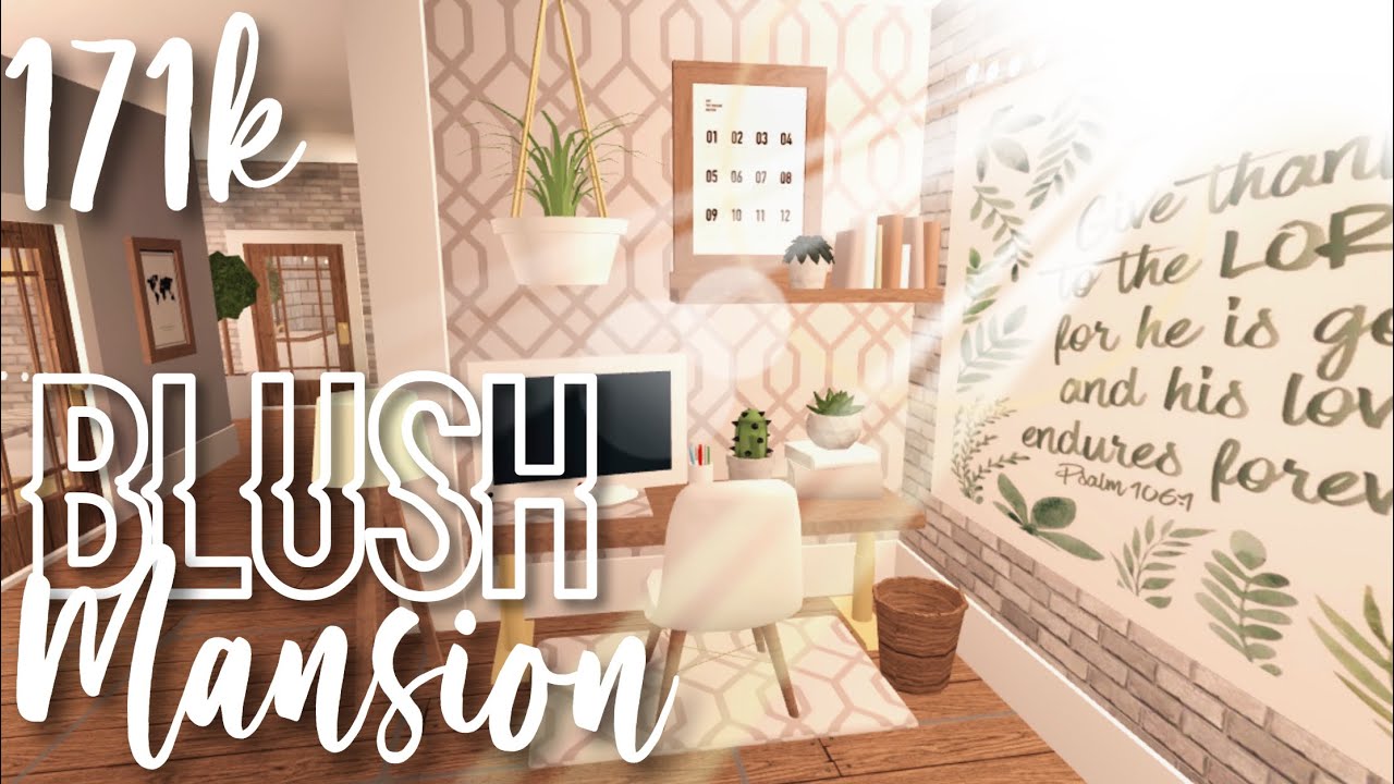 171k Blush Mansion (fits 50 people and no gamepass) | Bloxburg ROBLOX mobile speedbuild