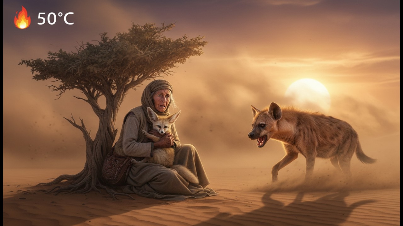 Alone in the 50°C Desert, an Elderly Woman Saved a Mother Wolf and Her Pup from Hyenas
