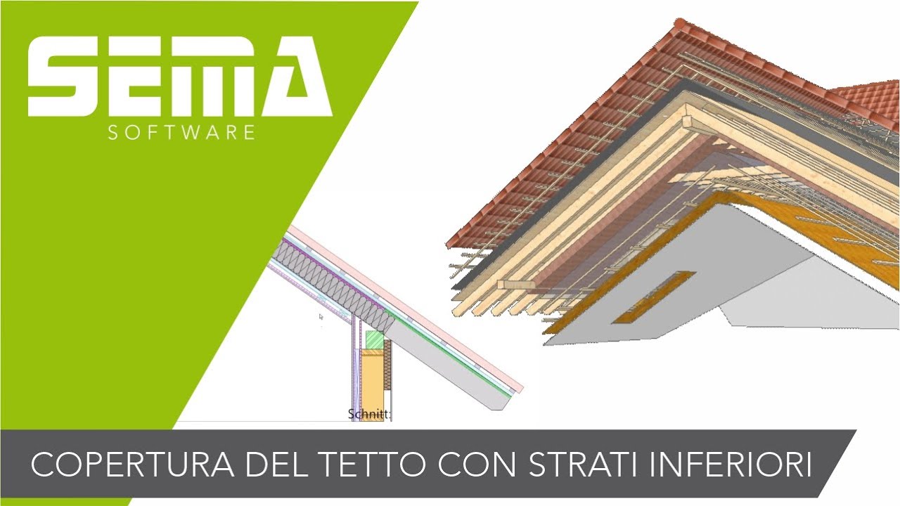 Copertura del tetto con strati inferiori