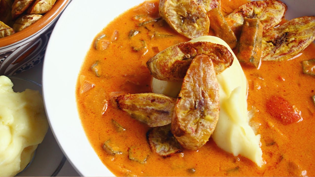 Okra Groundnut Soup, Fufu & Plantain » Wohlfühlrezept