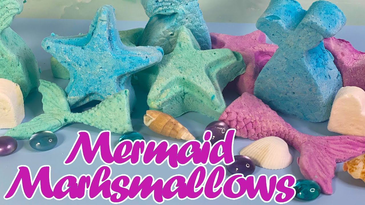 How to Make MERMAID Shaped Marshmallows Using Silicone Mold [3 Different Styles] #marshmallowrecipe