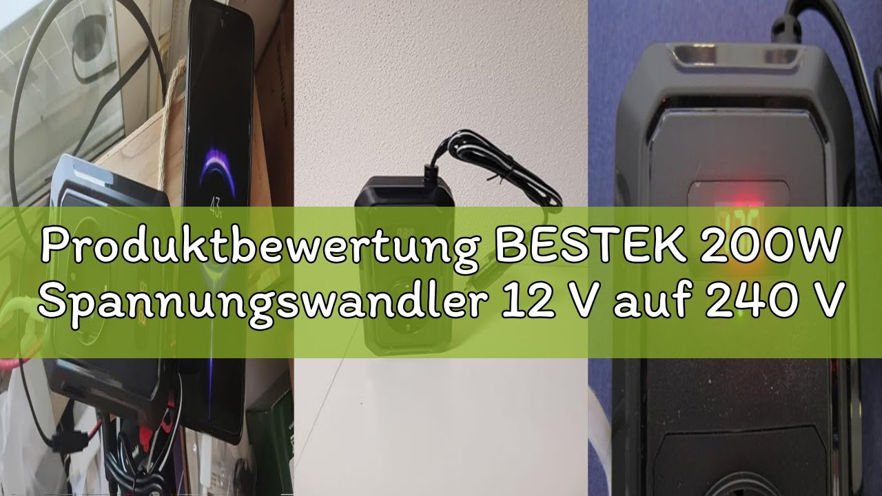 Produktbewertung BESTEK 200W Spannungswandler 12 V auf 240 V 230 V AC Auto-Wechselrichter,3-pin Stec