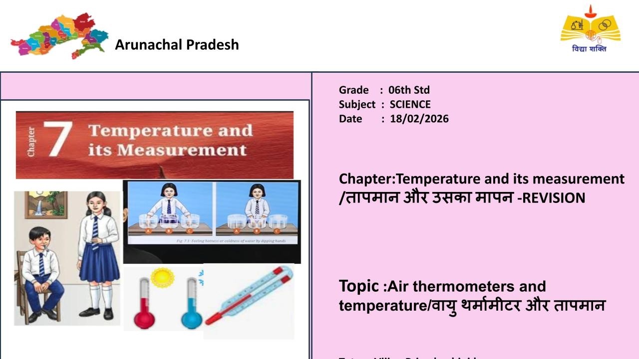 (06th Science AR)Air thermometers and temperature/वायु थर्मामीटर और तापमान
