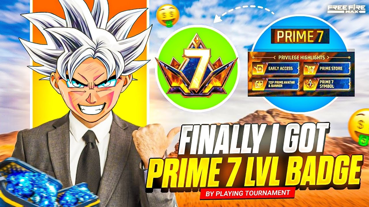 Finally I Got PRIME 7 LEVEL BADGE 💀 in  just 100₹💸 | By Playing Free Fire Tournament 🔥