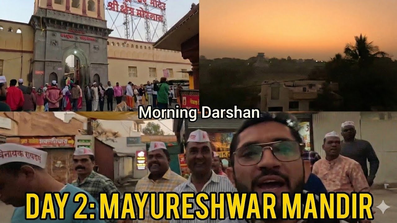 Ashtvinayak Yatra: Divine Darshan at Morgaon Mayureshwar 🙏 | Day 2 part 1