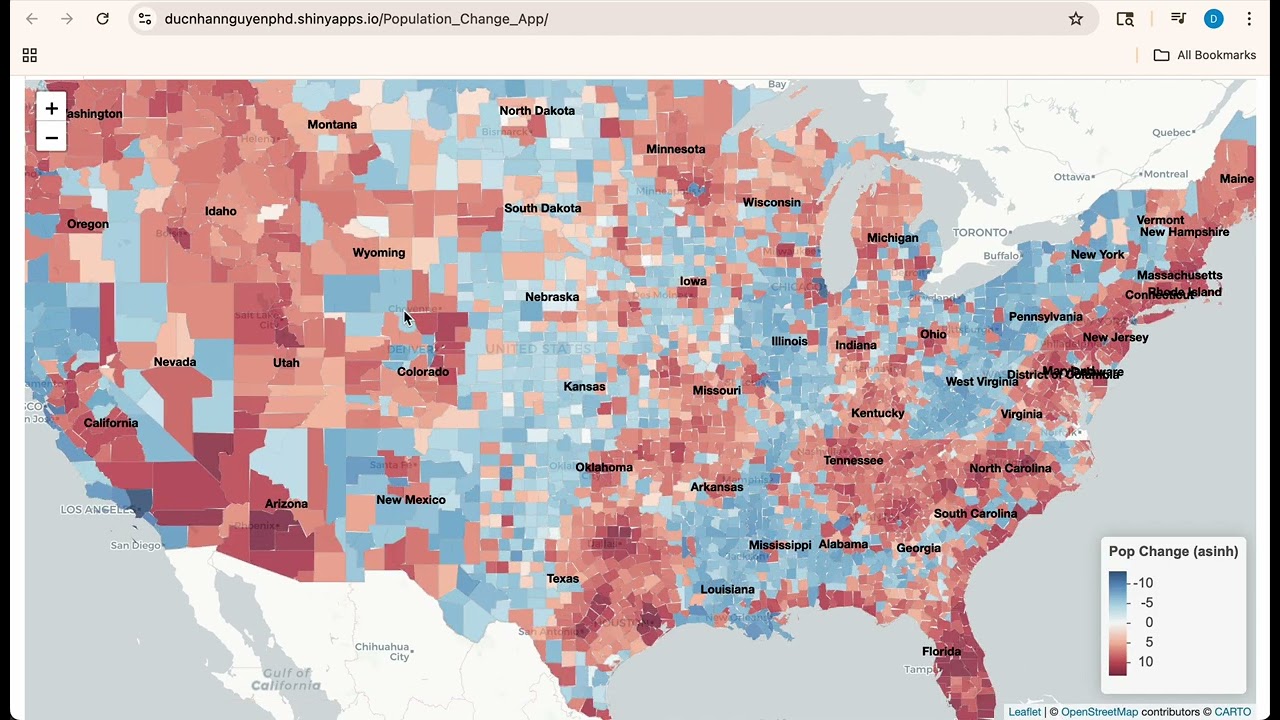 U.S Population Change by Counties