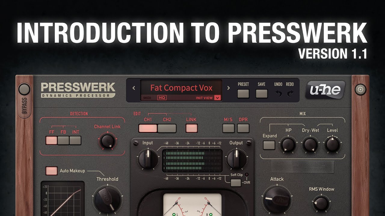 What's new in u-he Presswerk compressor version 1.1