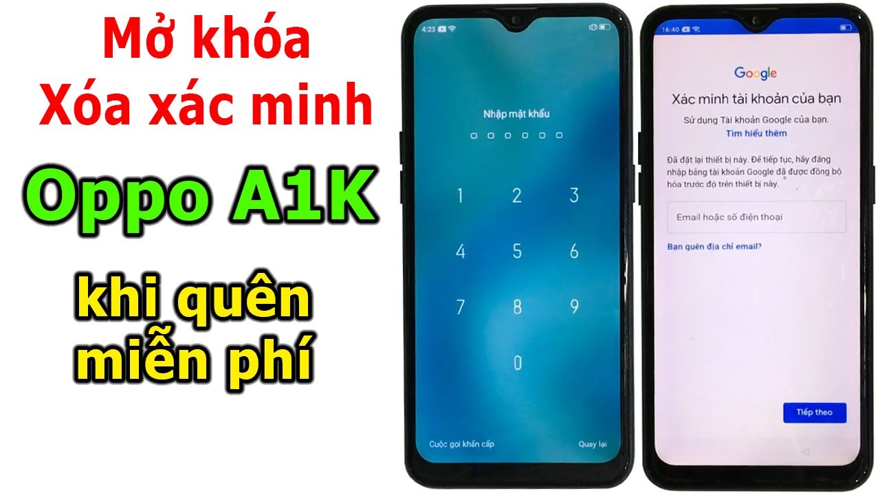 Mở khóa và xóa xác minh tài khoản Google trên Oppo A1K miễn phí