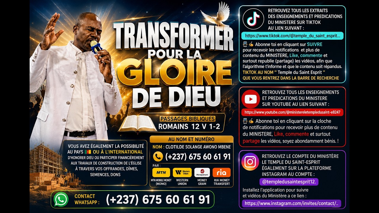 TRANSFORMER POUR LA GLOIRE DE DIEU