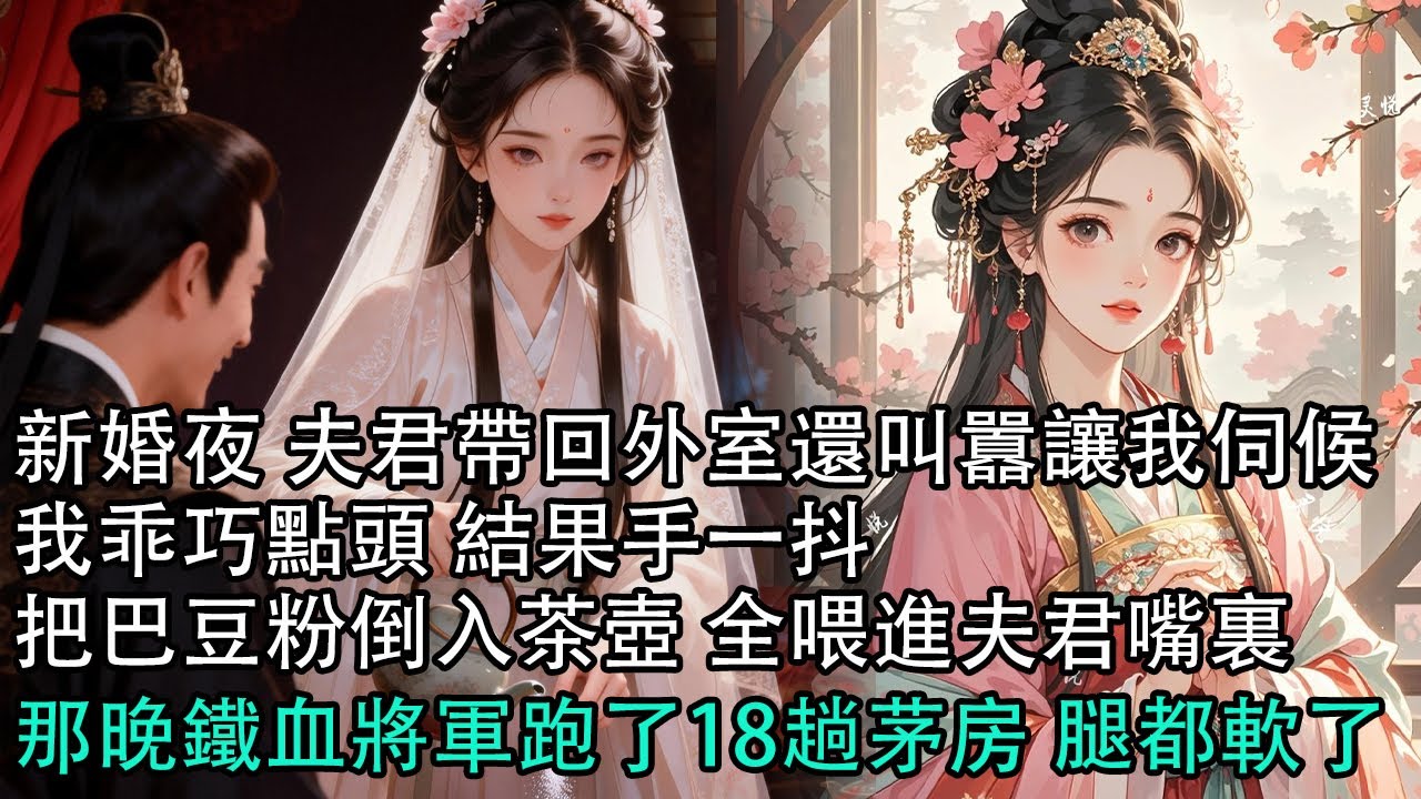 【一口氣看完】新婚夜 夫君帶回外室還叫囂讓我伺候，我乖巧點頭 結果手一抖，把巴豆粉倒入茶壺 全喂進夫君嘴裏，那晚鐵血將軍跑了18趟茅房 腿都軟了#古言 #有聲小說 #情感故事