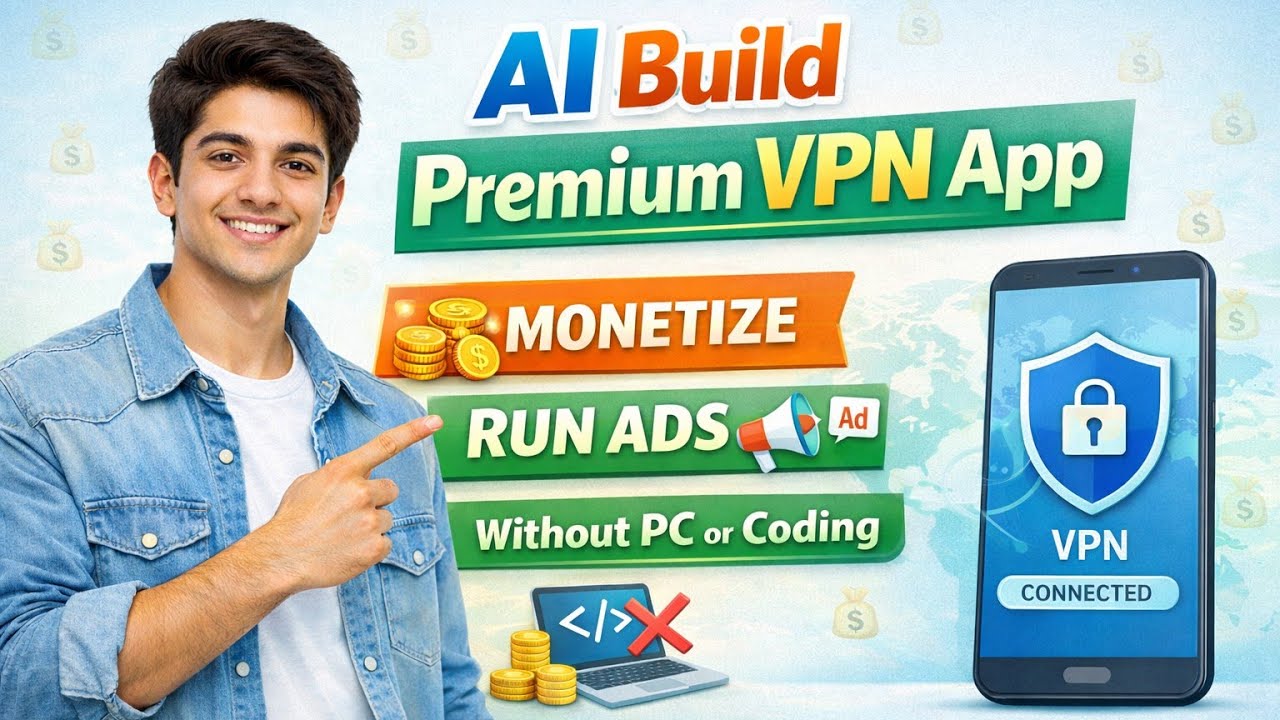 AI Build Premium VPN App 😱 | Mobile Se App Banaye | Monetize & Run Ads