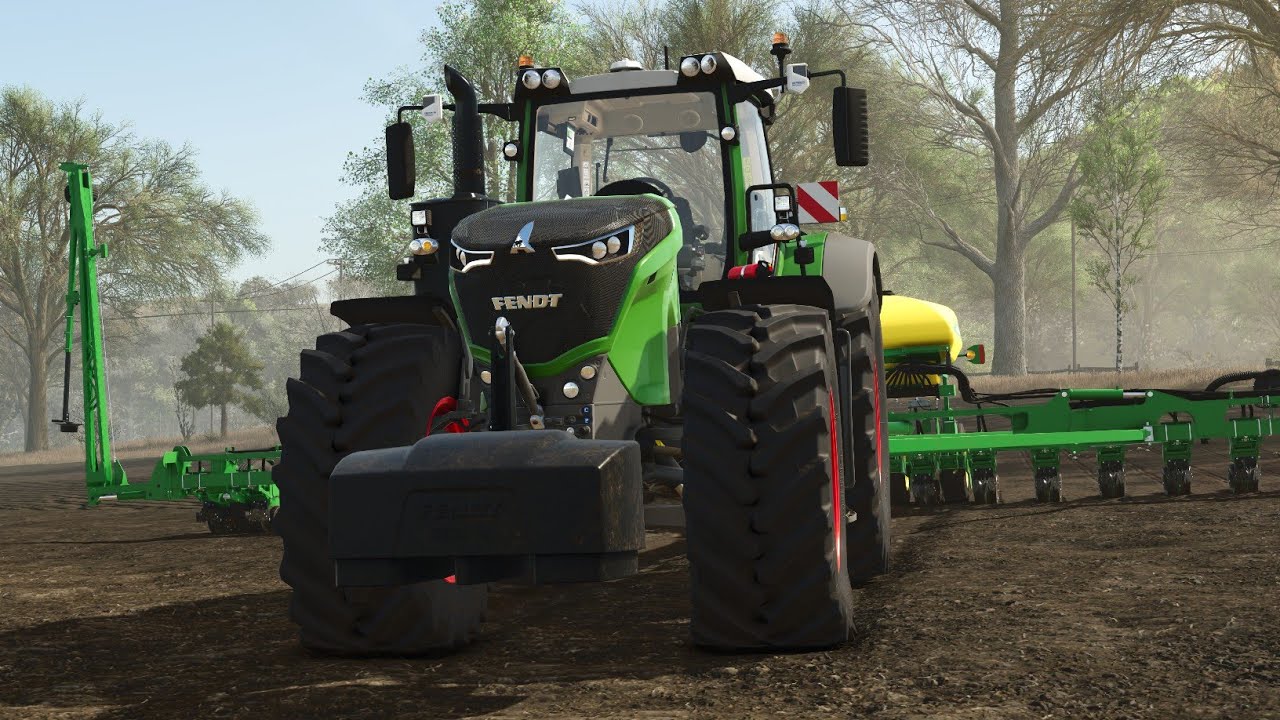 Siew bawełny ogromnym siewnikiem 