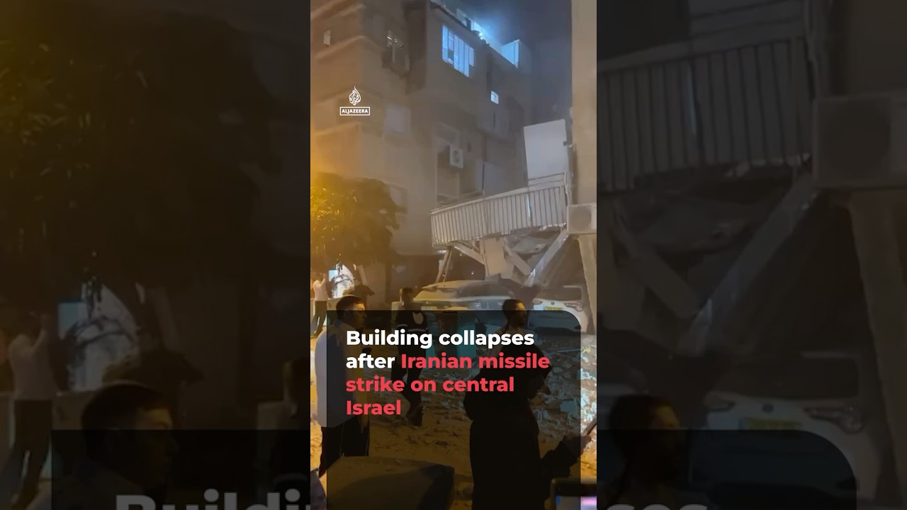 Building collapses after Iranian missile strike on Israel | AJ #shorts