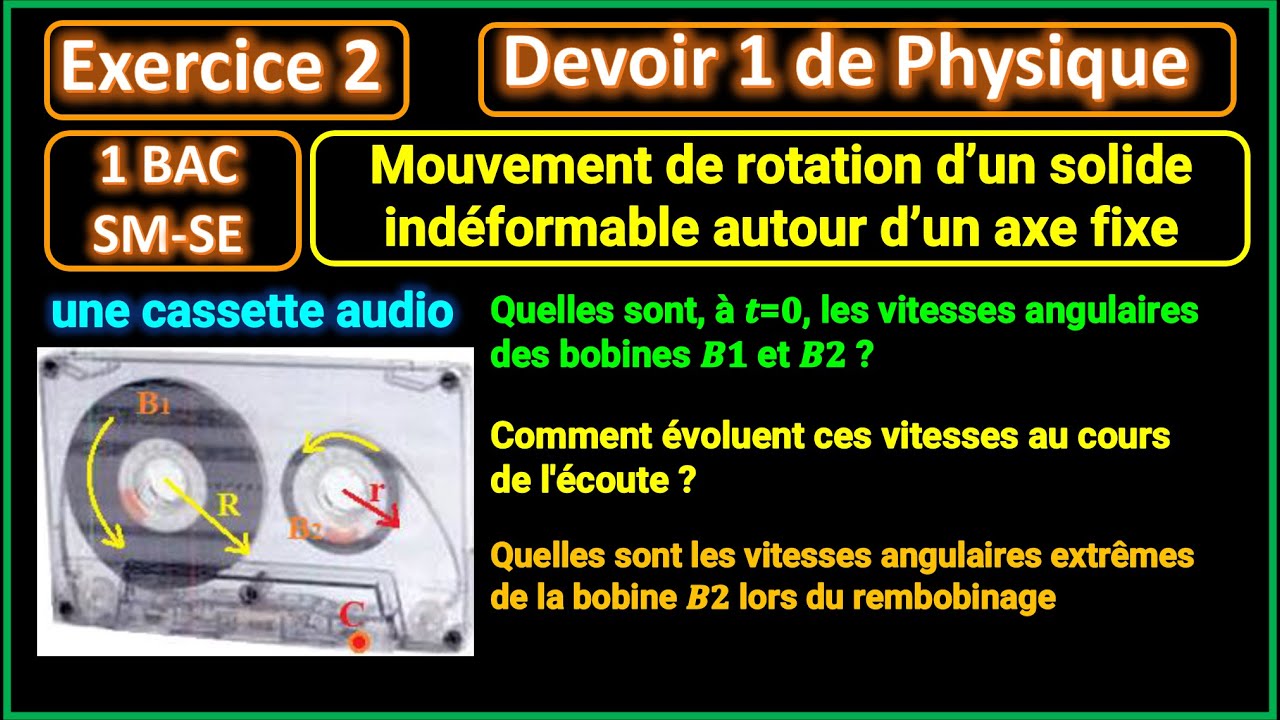 Exercice 2 du devoir 1:  Mouvement de rotation d'un solide indéformable  || 1 BAC