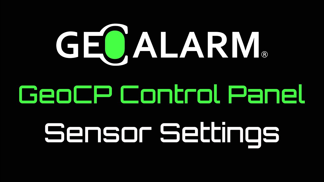 GeoAlarm Control Panel: GeoCP Sensor Settings Menu